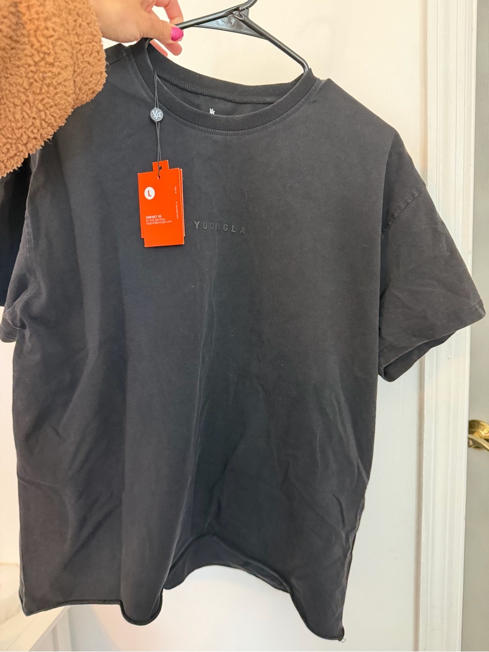 YoungLA Black Short-Sleeve T-Shirt with Logo